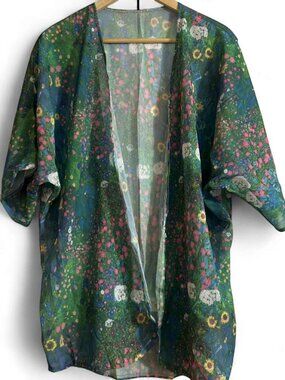 Y2K Floral Sheer Kimono Cardigan